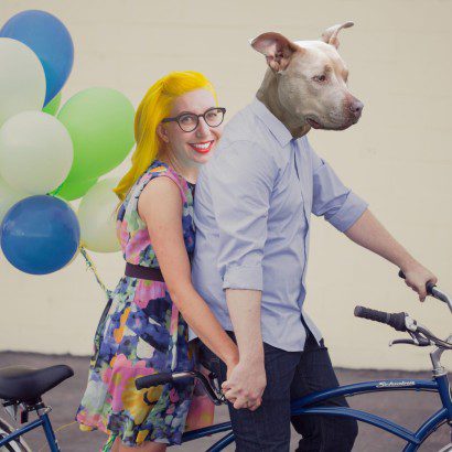 single girl holiday card