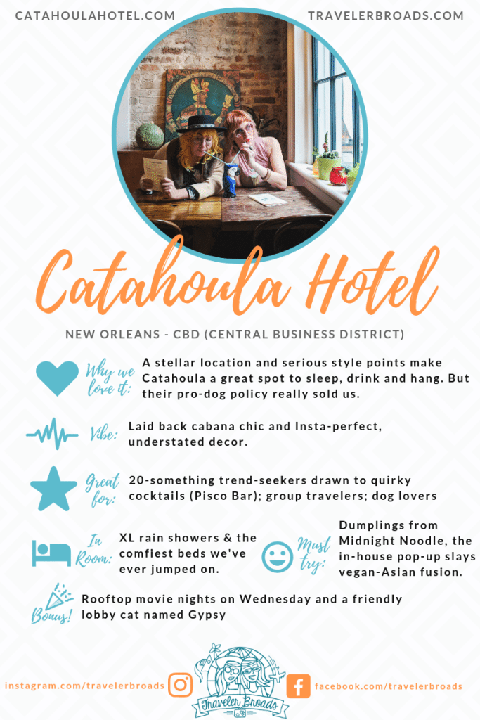 Catahoula Hotel highlights: dog friendly, great lobby bar, fun common spaces, stellar pop-up restaurant Midnight Noodle.