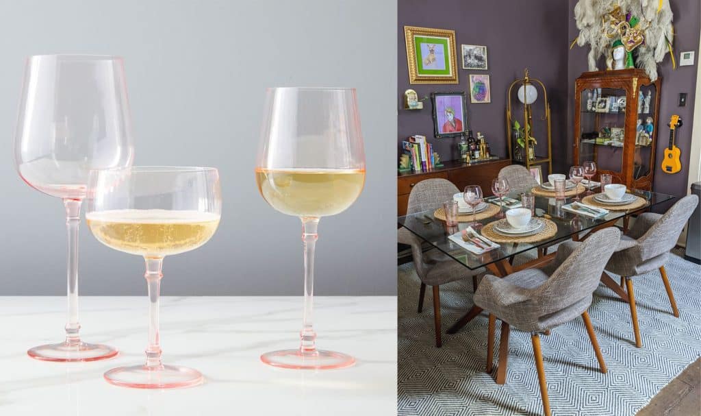 Pink stemware